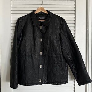 Vintage Dialogue Black Quilted Leather Jacket